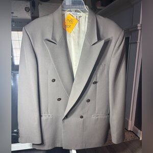 Men's Cellini Collection Double-Breasted Gray Blazer 42R EPC